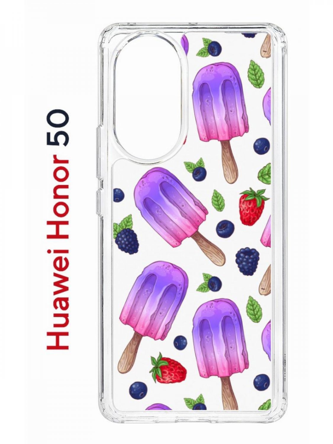 фото Чехол на honor 50, huawei nova 9 с принтом kruche print ice cream, противоударный бампер кruче