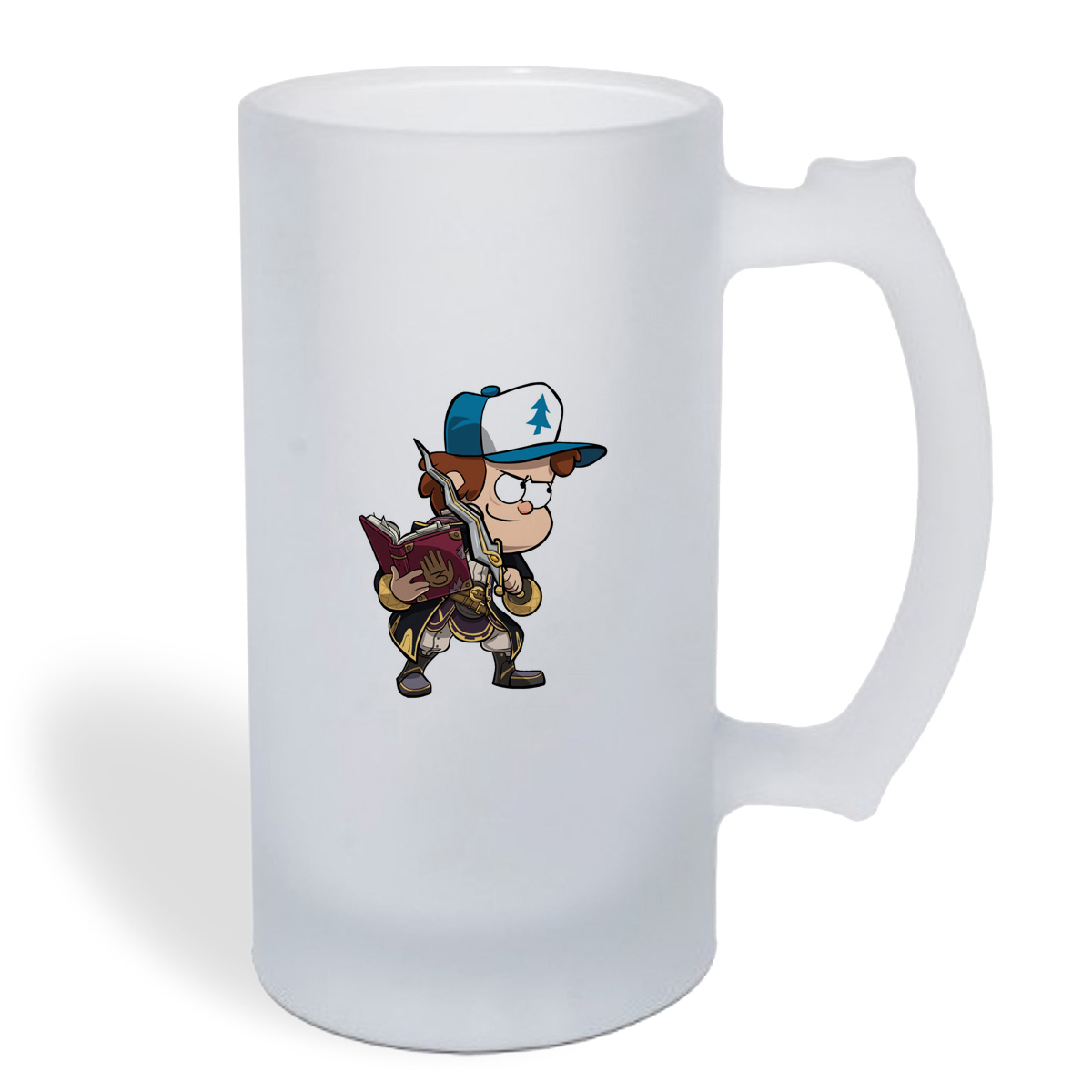 

Кружка пивная CoolPodarok Гравити Фолз Gravity falls 4(мальчик с кривым кинжалом и книгой)