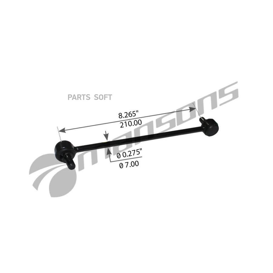 100.677Mns Тяга Крана Уровня Пола L=210Mm D=7Mm Scania Mansons 100677