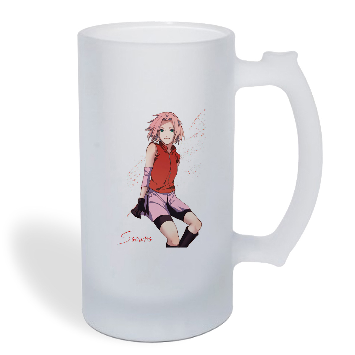

Кружка пивная CoolPodarok Наруто Сакура Белый фон Naruto Sacura