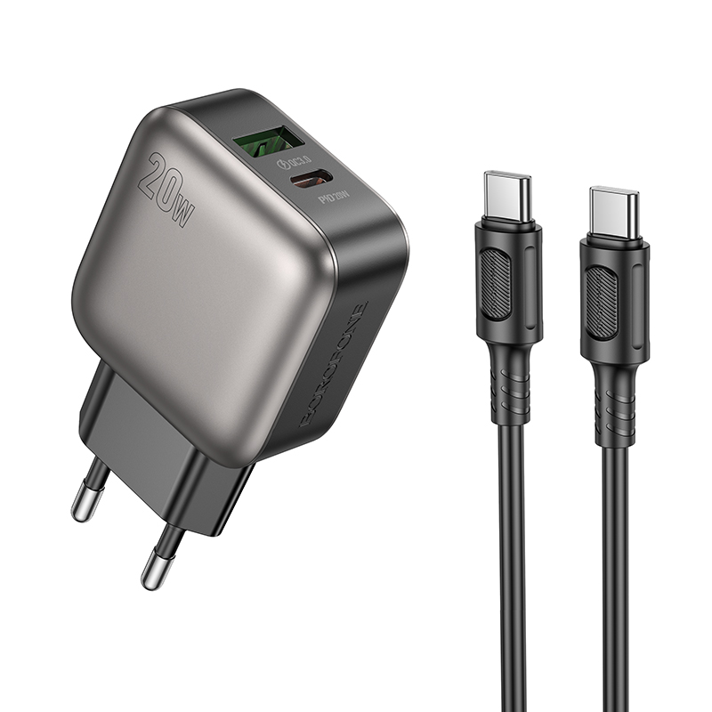 

Сетевое зарядное устройство Borofone BAS54Aaa 1xUSB, 1xUSB Type-C 3 А белый, BAS54Aaa