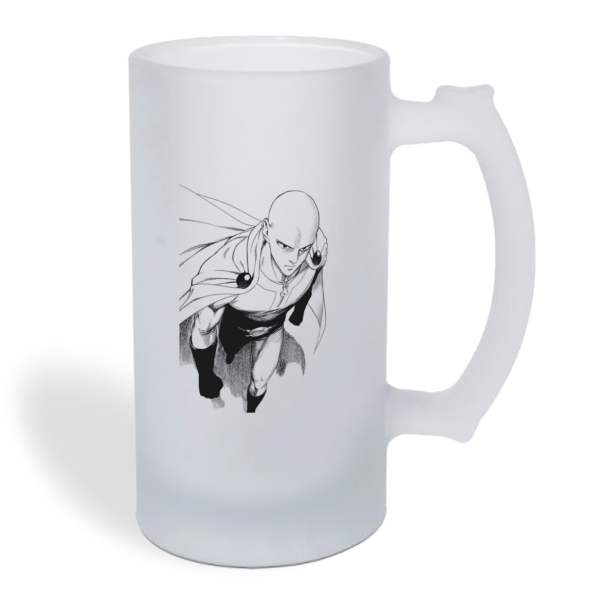 

Кружка пивная CoolPodarok ВанПанчМэн ЧБ OnePunchMan Сh&B (ВанПанч в черно белых тонах)