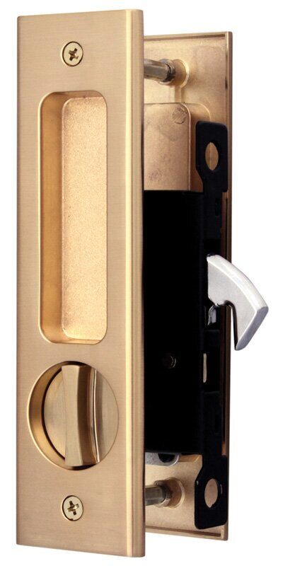 Комплект для раздвижных дверей купе (ключ-фиксатор) Loid 111 SB Матовое золото