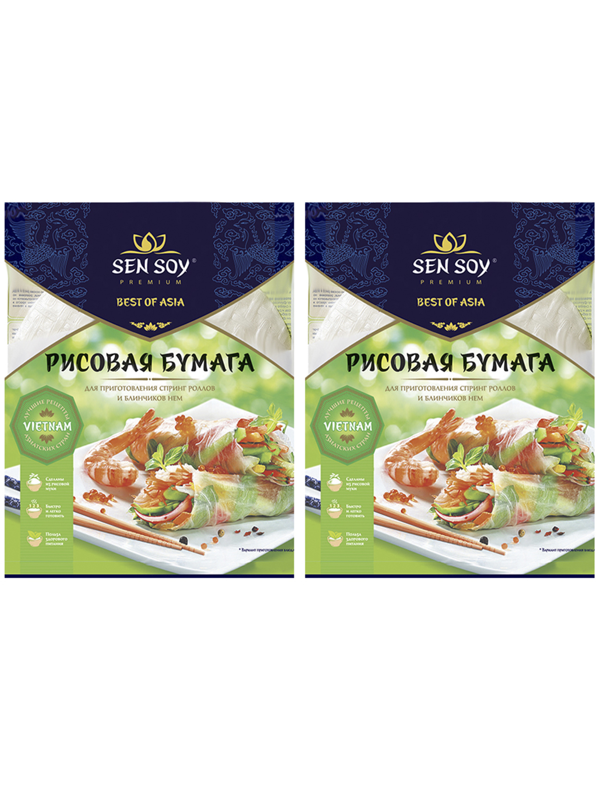 

Рисовая бумага Sen soy КРУПНАЯ 2 шт по 100 гр