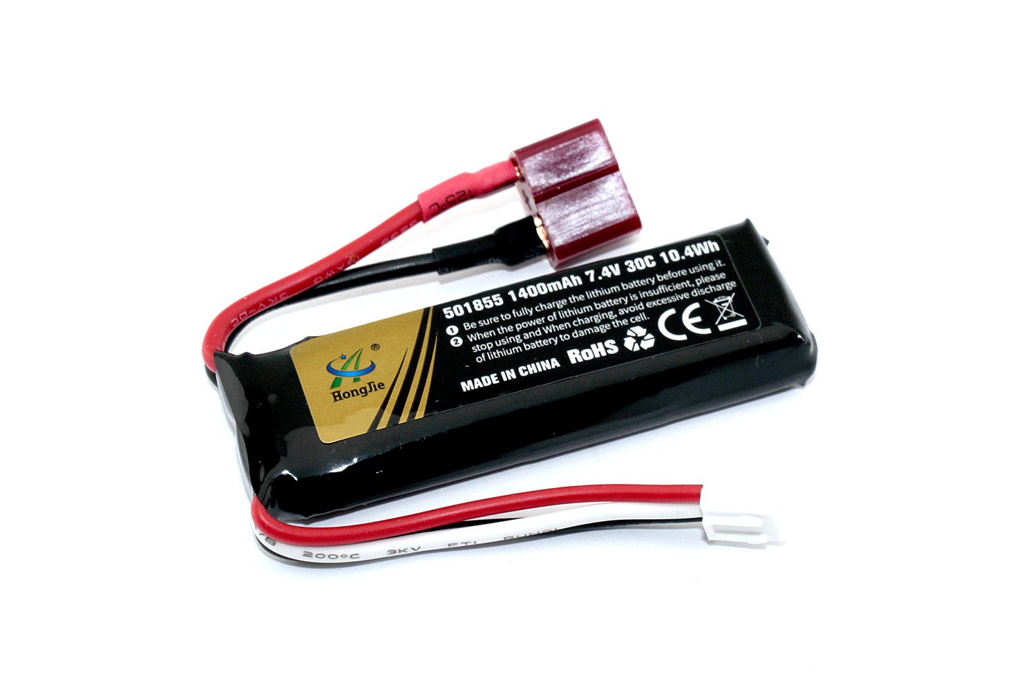 

Аккумулятор Li-Pol 7.4v 501855 1400mah разъем T-plug, 501855