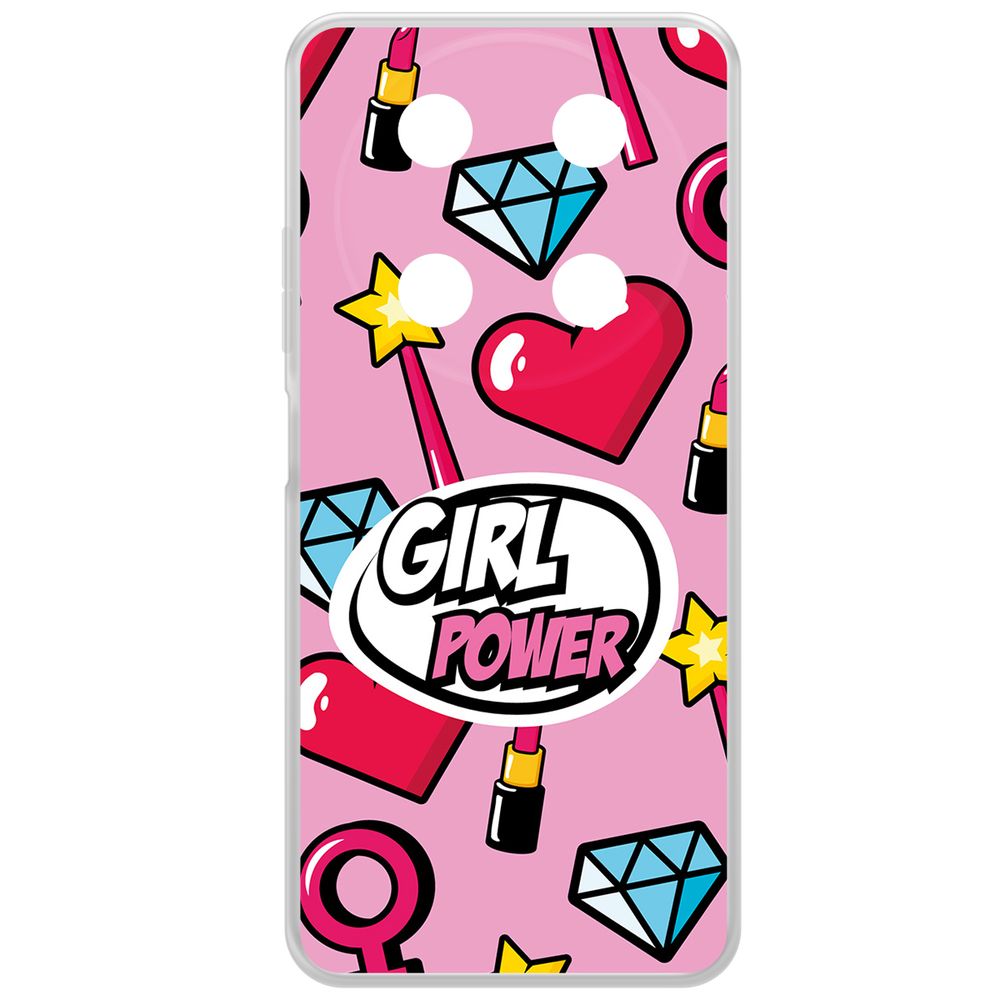 

Чехол-накладка Krutoff Clear Case Girl Power для ITEL RS4, Прозрачный