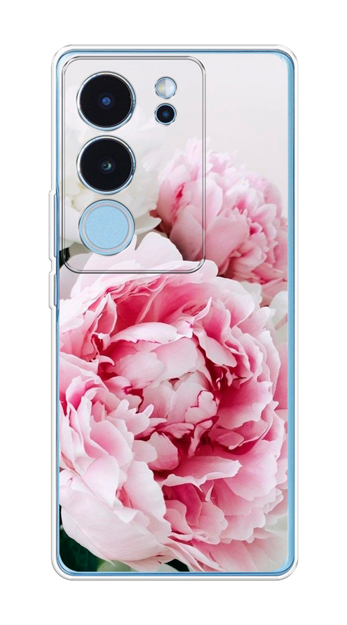 

Чехол на Vivo V29 "Розовые и белые пионы", Розовый;белый, 269350-1