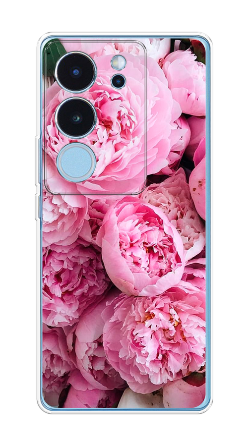 

Чехол на Vivo V29 "Розовые пионы", Бежевый;розовый, 269350-1