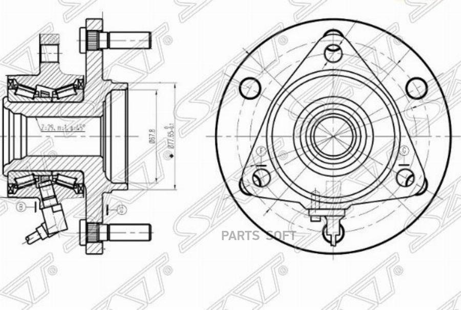 Ступичный Узел Перед Infiniti Qx80/Qx56 1Шт SAT ST402021LA1A