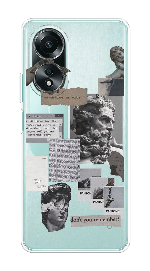 

Чехол на Oppo A58 4G "Коллаж греческие скульптуры", Бежевый;серый, 2514950-1