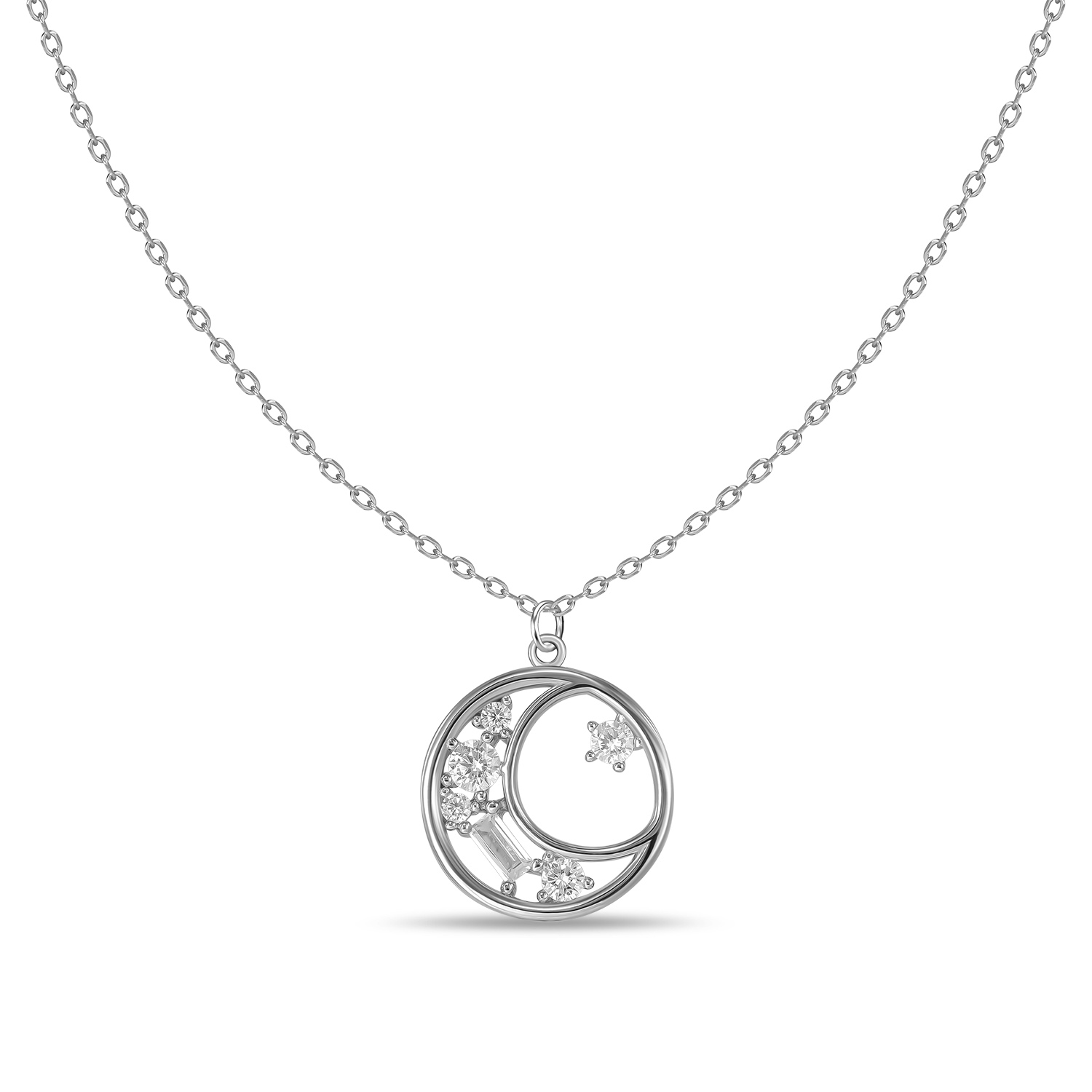 

Колье из серебра 50 см MIUZ Diamonds N2036-PR-1059, фианит, N2036-PR-1059