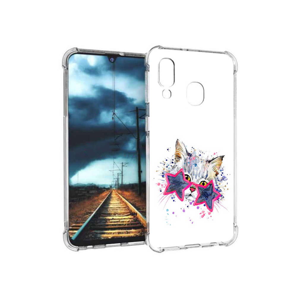 

Чехол MyPads Tocco для Samsung Galaxy A40 звездные очки (PT128655.504.353), Прозрачный, Tocco
