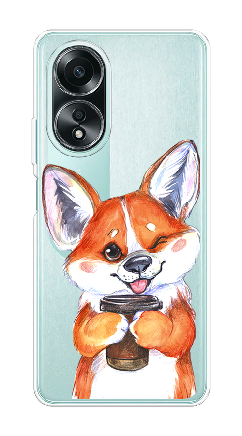 

Чехол на Oppo A58 4G "Корги с кофе", Оранжевый;белый, 2514950-1