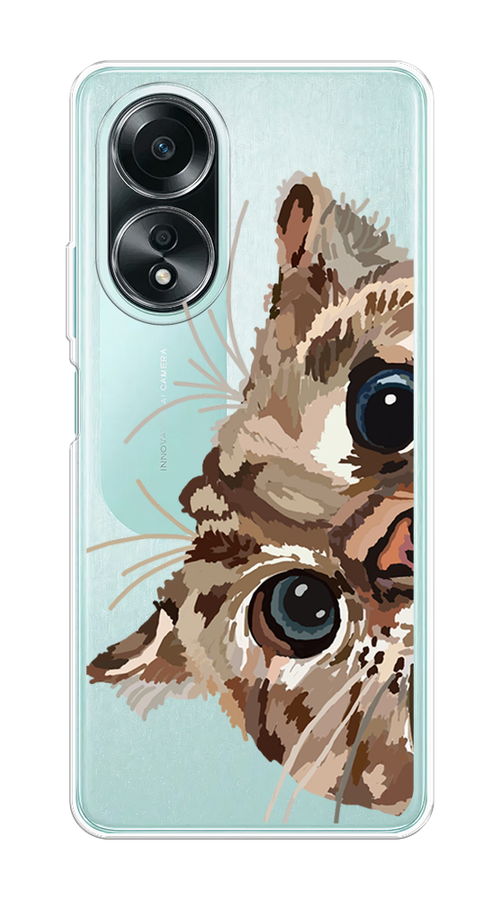 

Чехол на Oppo A58 4G "Любопытный кот", Коричневый;синий;черный, 2514950-1