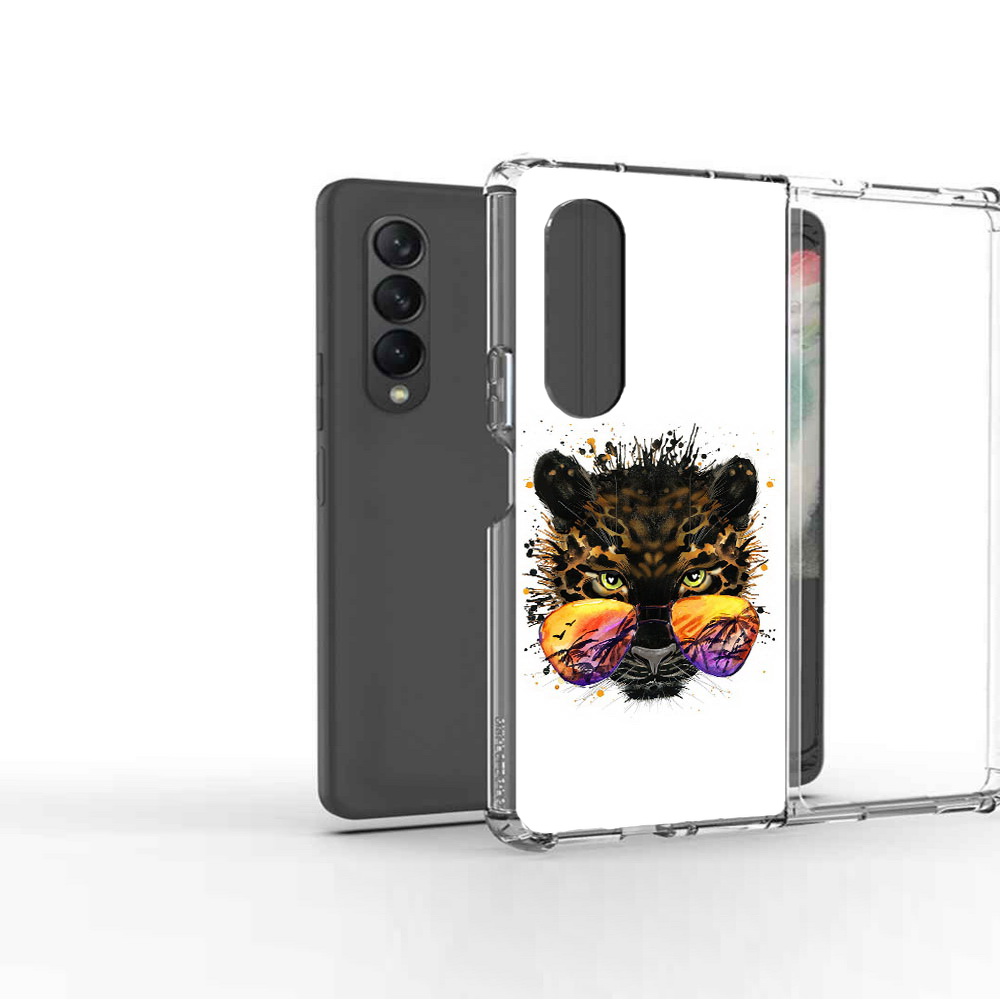 

Чехол MyPads Tocco для Samsung Galaxy Z Fold 3 тропический леопард, Прозрачный, Tocco
