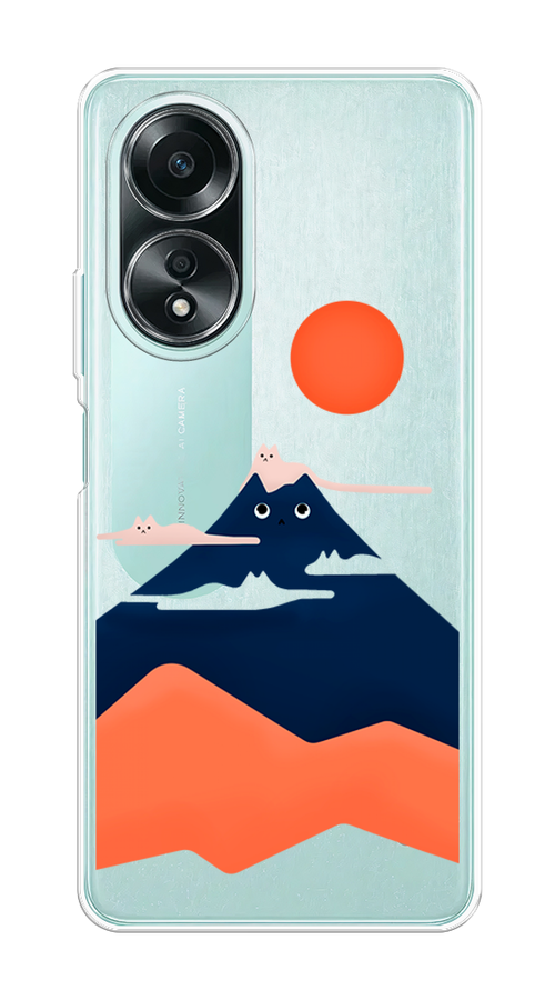 

Чехол на Oppo A58 4G "Кот-гора", Черный;оранжевый, 2514950-1