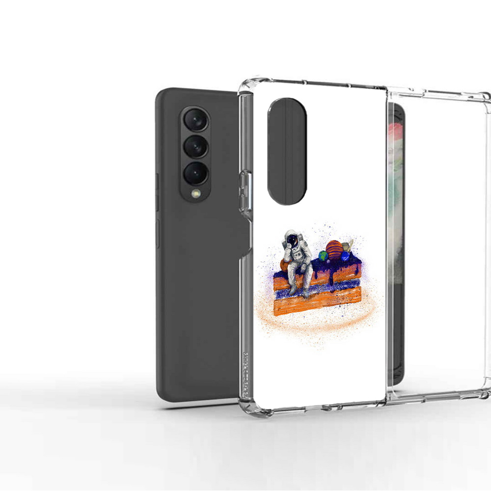 Чехол MyPads Tocco для Samsung Galaxy Z Fold 3 торт с планетами