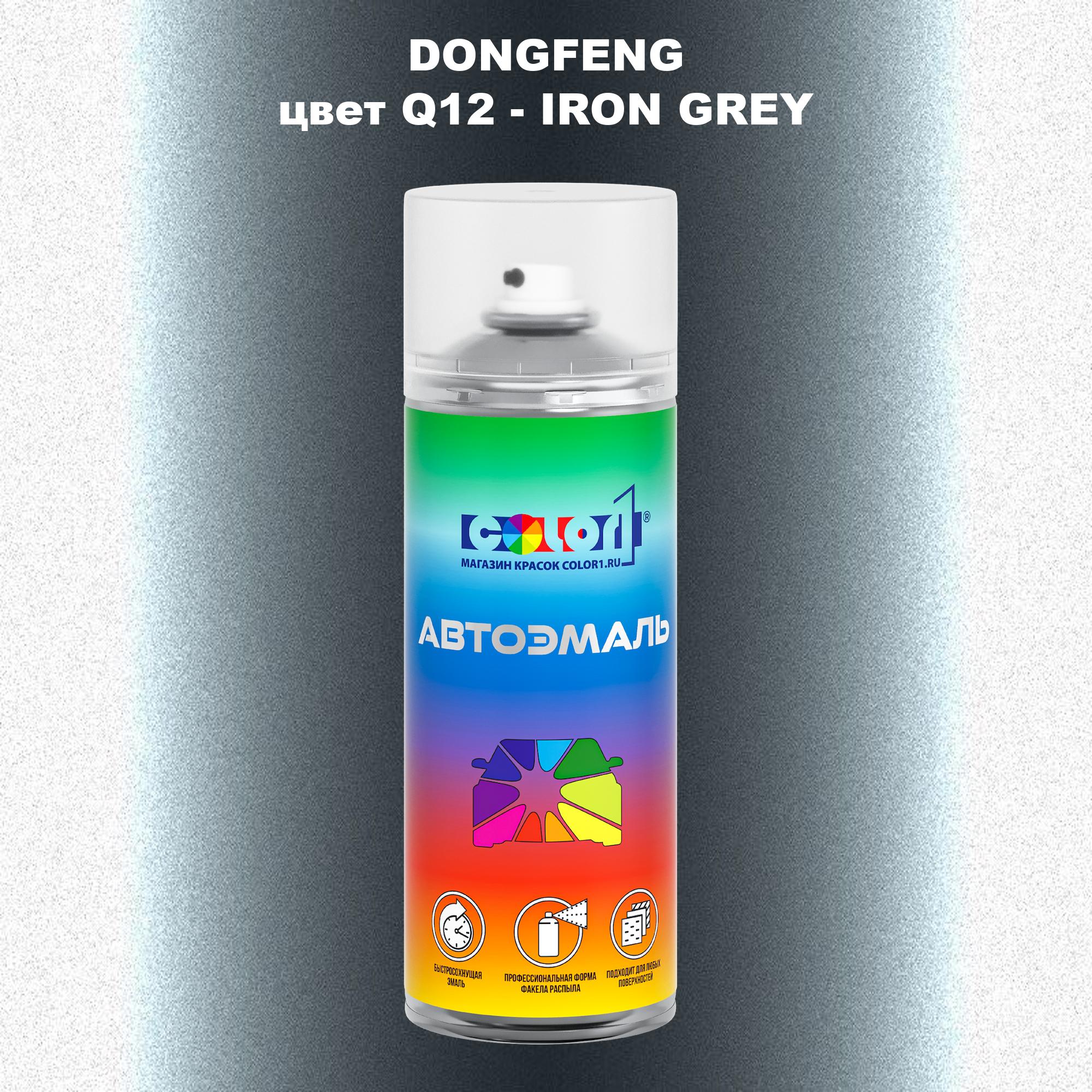 

Аэрозольная краска COLOR1 для DONGFENG, цвет Q12 - IRON GREY, Прозрачный