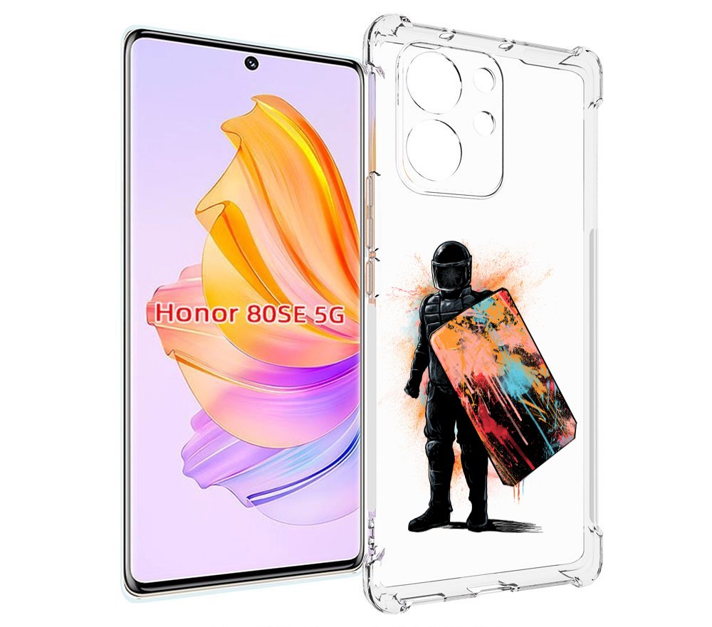 

Чехол MyPads солдат с красочным щитом для Honor 80 SE, Прозрачный, Tocco