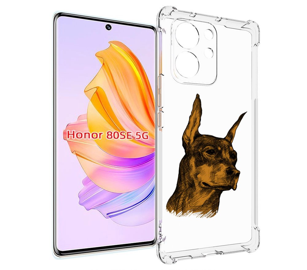

Чехол MyPads скетч доберман для Honor 80 SE, Прозрачный, Tocco