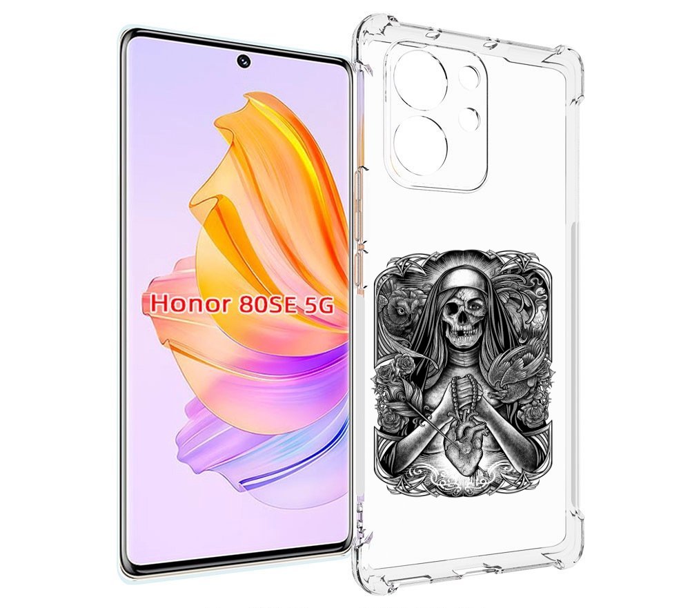 

Чехол MyPads скелет с сердцем для Honor 80 SE, Прозрачный, Tocco