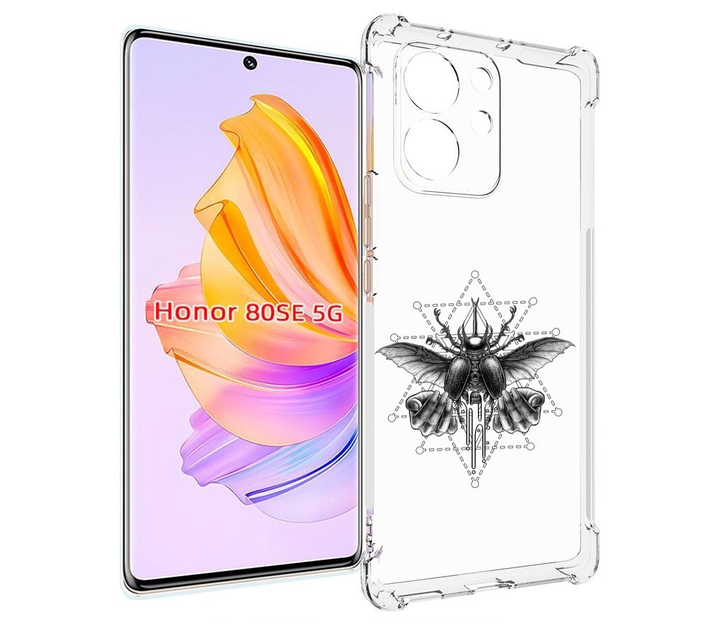 

Чехол MyPads скарабей для Honor 80 SE, Прозрачный, Tocco