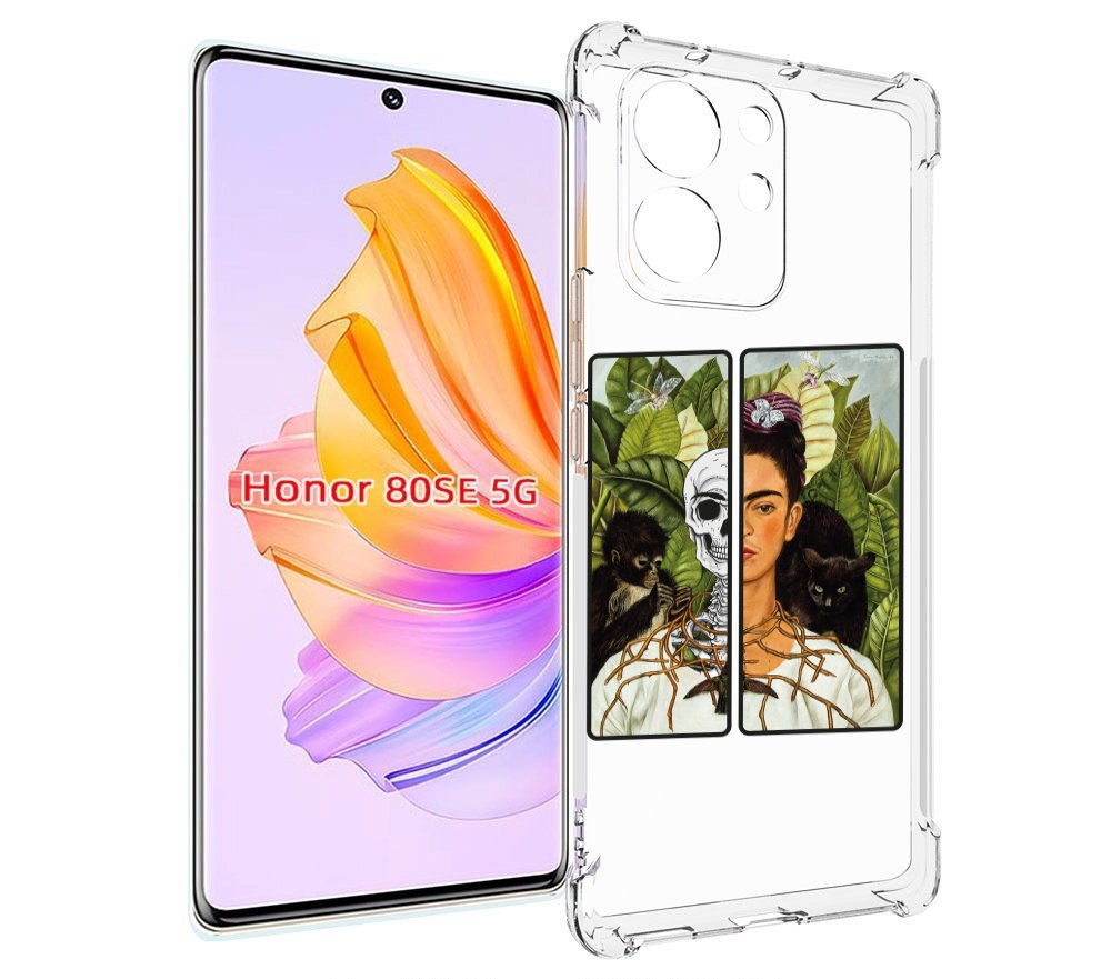 

Чехол MyPads сдвоенная картинка девушка скелет для Honor 80 SE, Прозрачный, Tocco