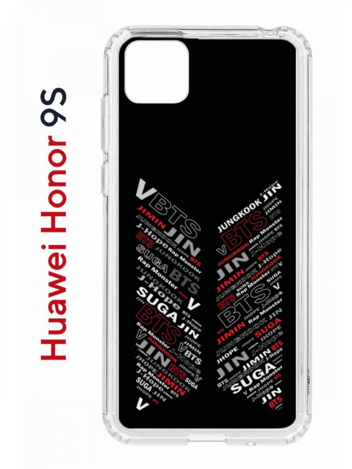 Чехол на Honor 9S, Huawei Y5p 2020 с принтом Kruche Print BTS, противоударный бампер