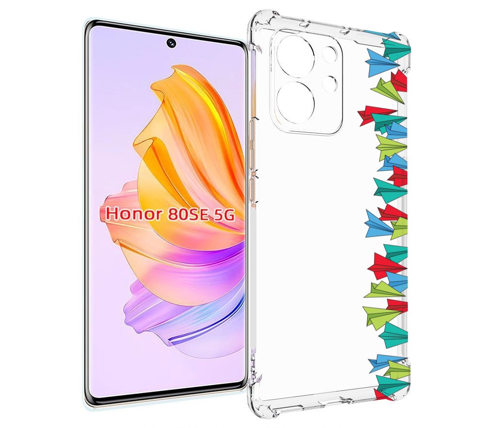 

Чехол MyPads самолетики из листочков для Honor 80 SE, Прозрачный, Tocco