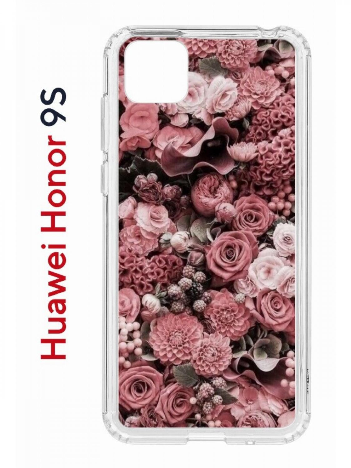 

Чехол на Honor 9S, Huawei Y5p 2020 с принтом Kruche Print Цветы, противоударный бампер, Прозрачный;розовый;коричневый;красный, Хонор 9с, Хуавей Ю5п