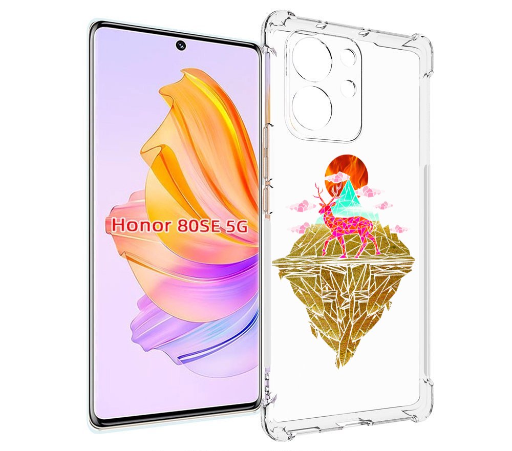 

Чехол MyPads розовый олень абстракция для Honor 80 SE, Прозрачный, Tocco