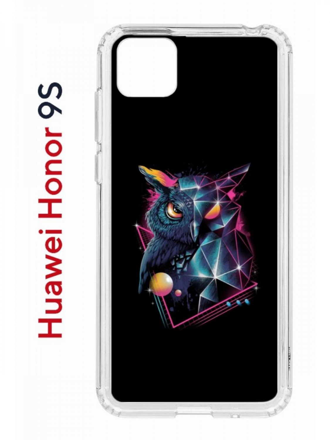 Чехол на Honor 9S, Huawei Y5p 2020 с принтом Kruche Print Retro Owl, противоударный бампер