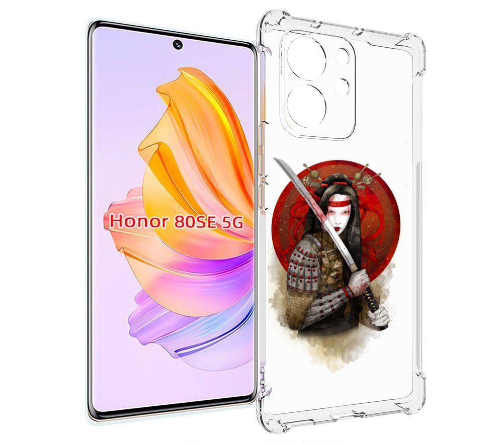 

Чехол MyPads рисованная девушка с катаной для Honor 80 SE, Прозрачный, Tocco