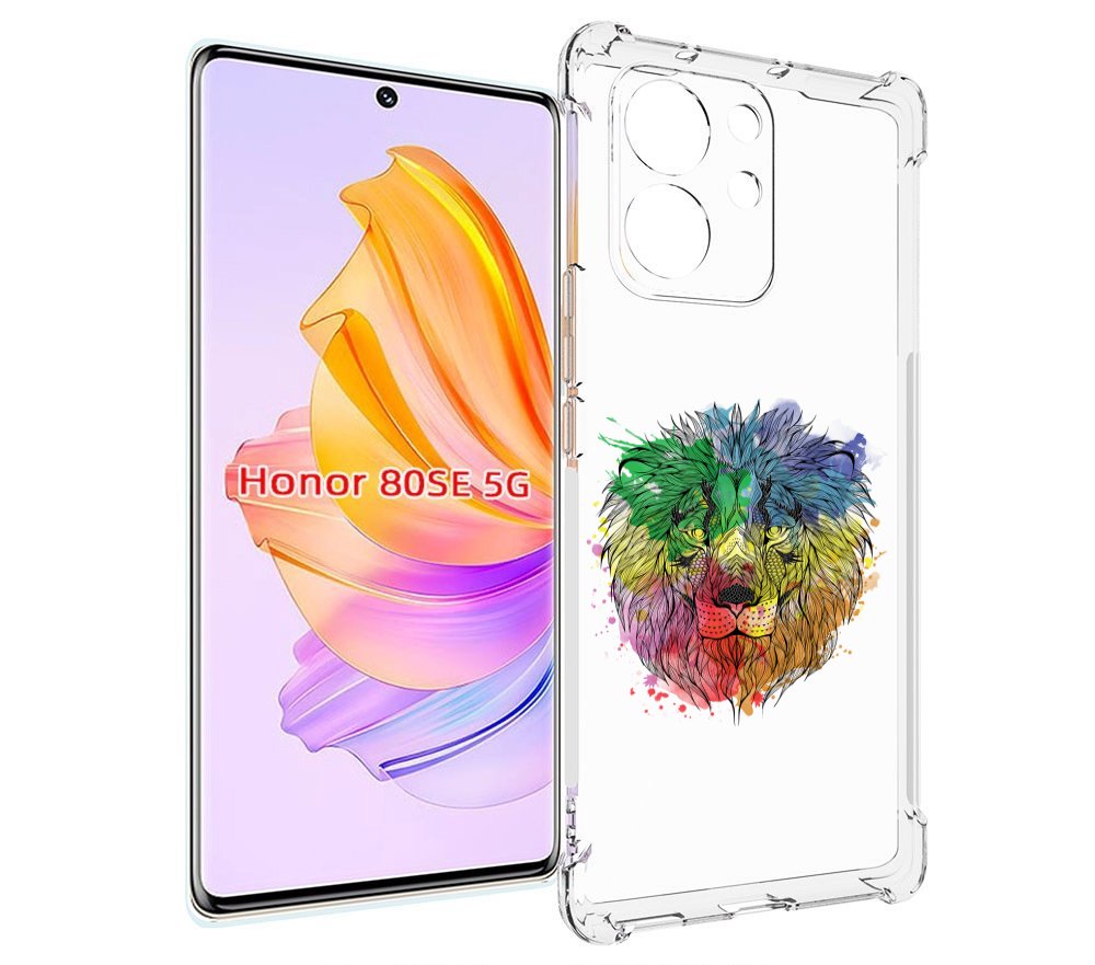 

Чехол MyPads разноцветный гордый лев для Honor 80 SE, Прозрачный, Tocco
