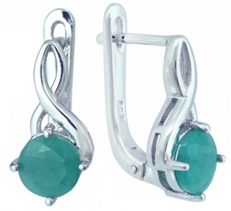 

Серьги из серебра Balex Jewellery 2405937352, изумруд, 2405937352