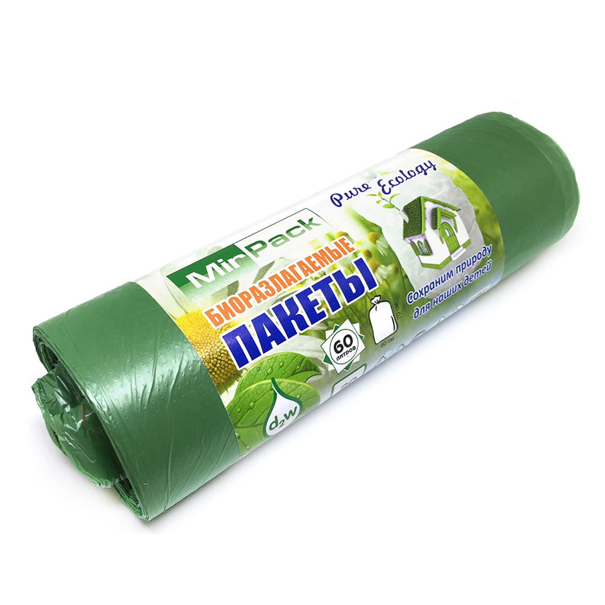 

Мешки для мусора биоразлагаемые MIRPack серия PURE ECOLOGY 60л 7мкм, 20 шт