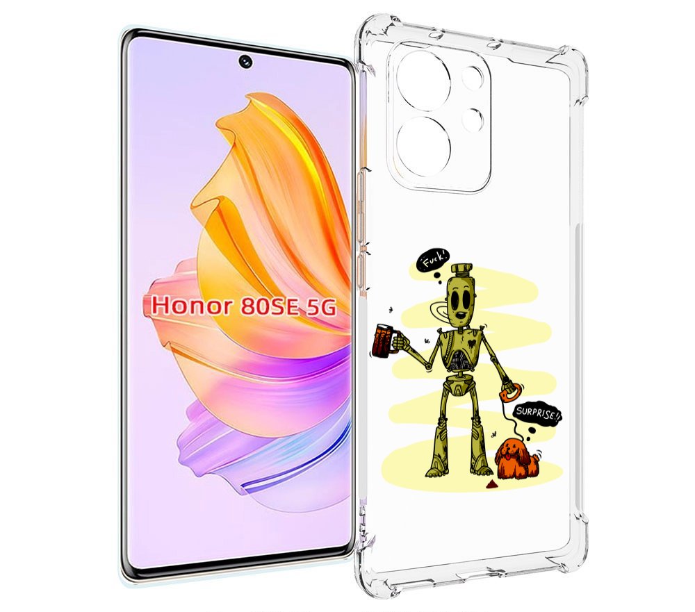 

Чехол MyPads прикольный робот для Honor 80 SE, Прозрачный, Tocco