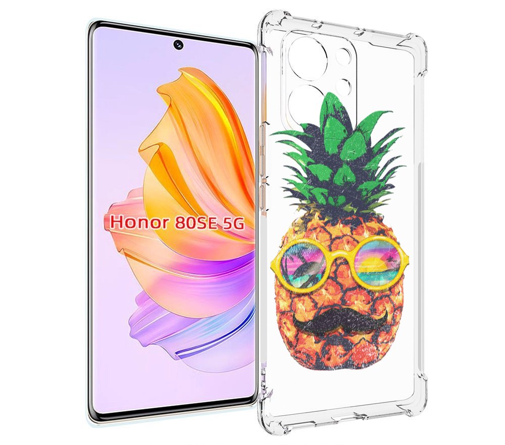 

Чехол MyPads прикольный ананас с лицом для Honor 80 SE, Прозрачный, Tocco
