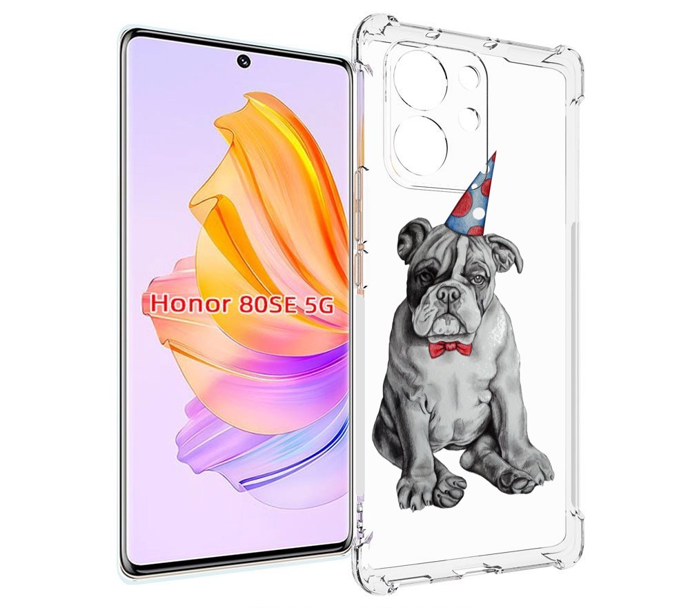 

Чехол MyPads праздничный щенок для Honor 80 SE, Прозрачный, Tocco