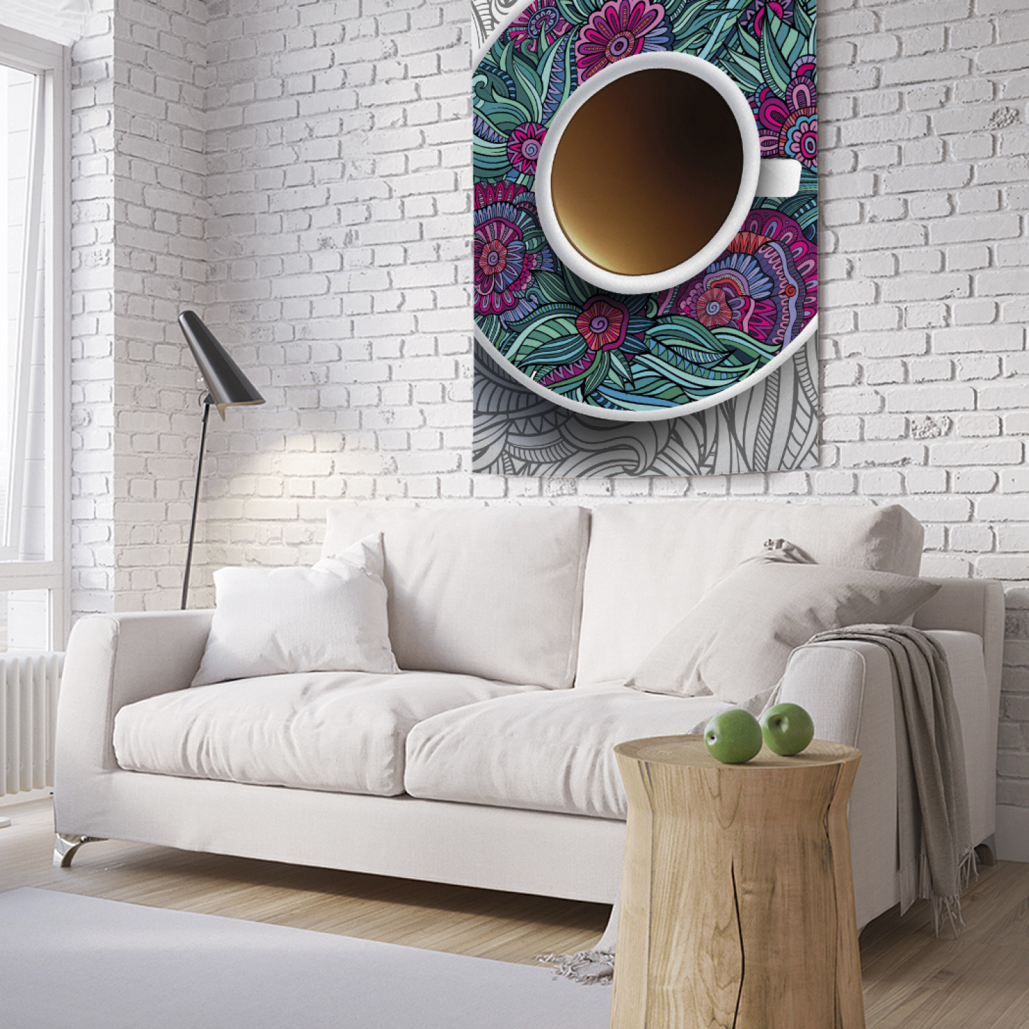 фото Вертикальное фотопанно на стену joyarty "чашка кофе на столе", 100x150 см