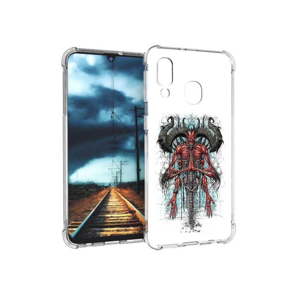 

Чехол MyPads Tocco для Samsung Galaxy A40 дьявол (PT128655.504.340), Прозрачный, Tocco