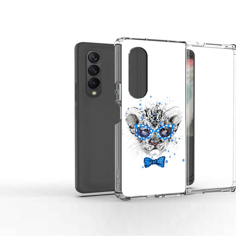 Чехол MyPads Tocco для Samsung Galaxy Z Fold 3 тигренок с бабочкой