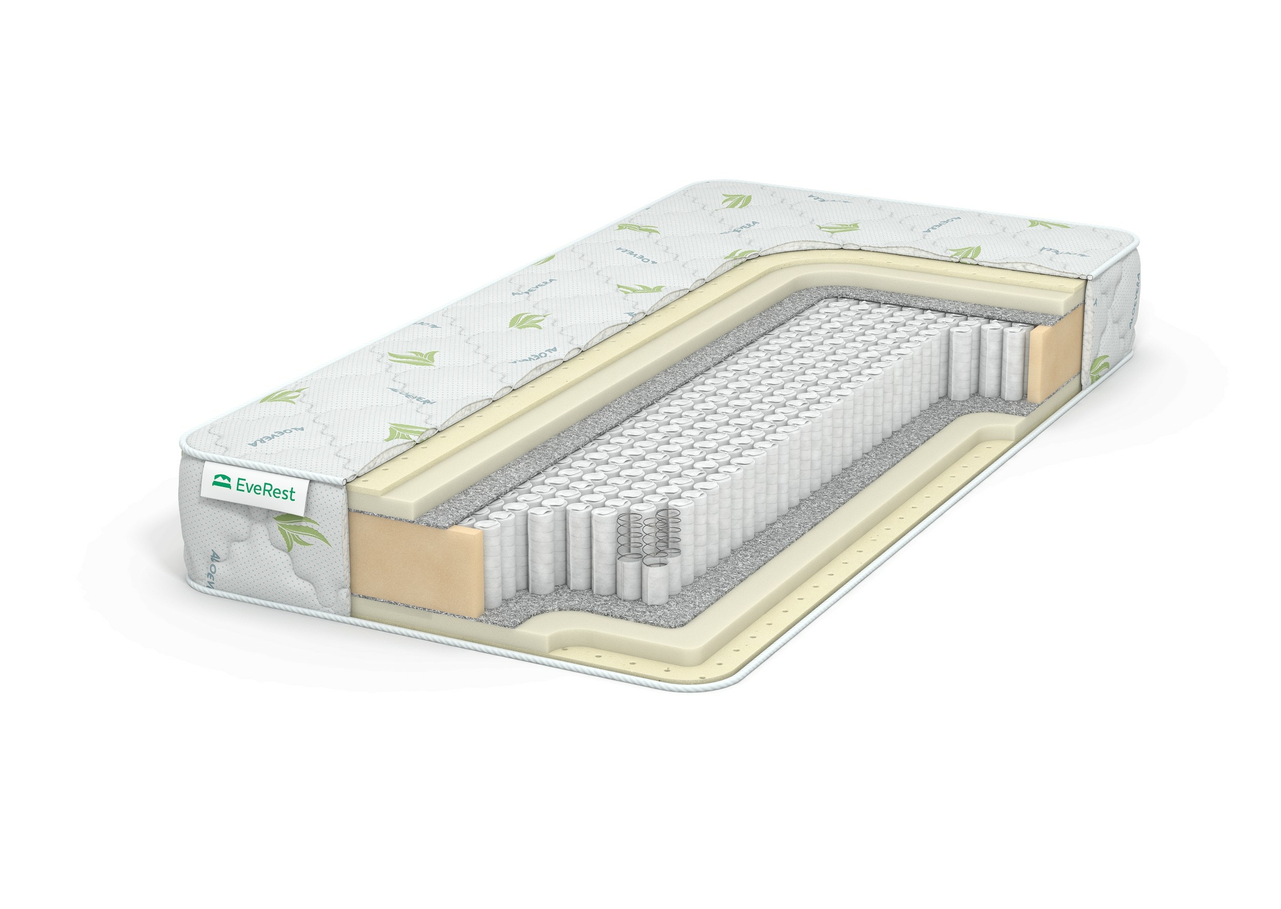 

Матрас EVEREST Софт Рестфом Латекс S1000 145х185, Бежевый;белый;серый;серебристый, Рестфом Латекс S1000