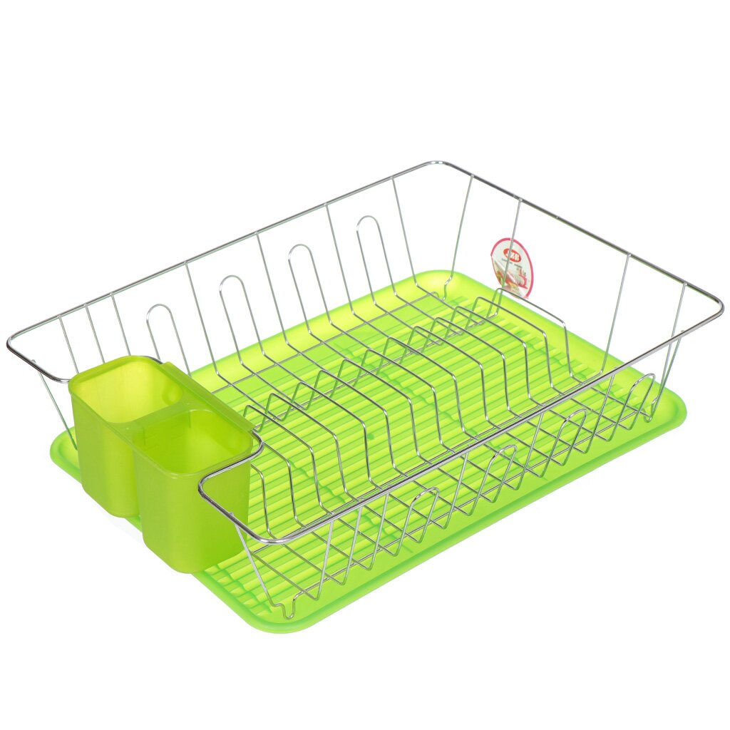 

Сушилка для посуды, металл, пластик, с поддоном, 44х34х11.5 см, в ассортименте, Y3-773