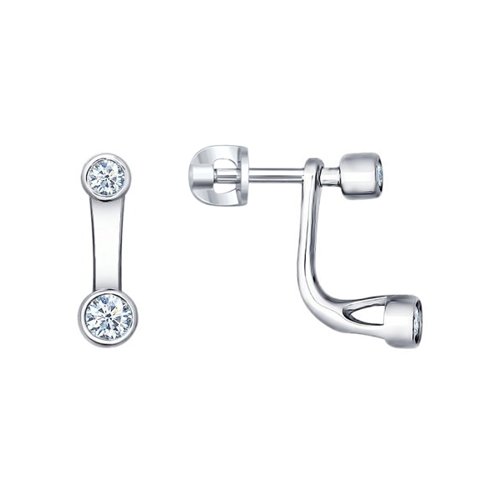 

Серьги джекеты из серебра SOKOLOV 94021572, фианит, 94021572