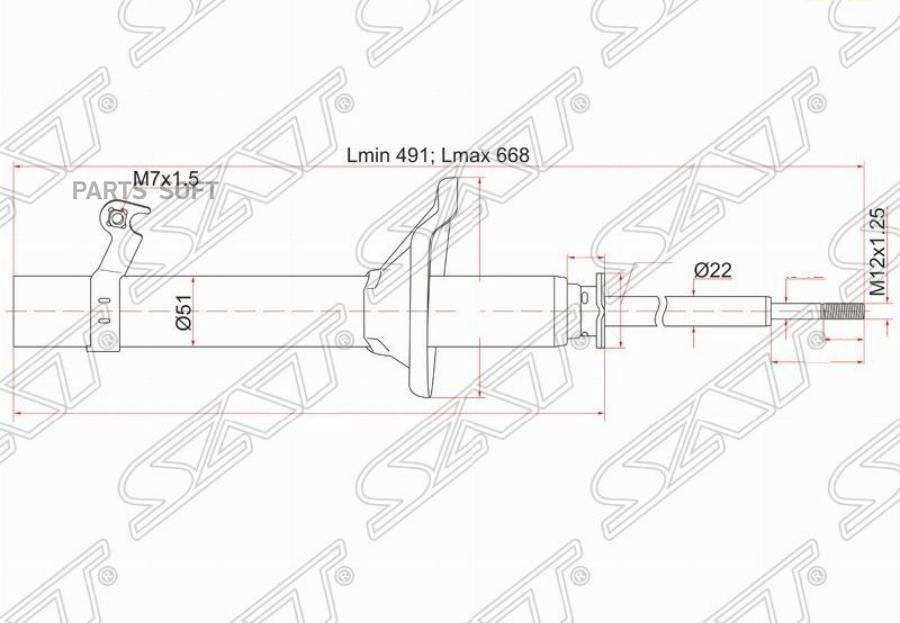 

Стойка Передняя Honda Hr-V Gh# 99-05 Lh 1Шт SAT ST51606S2H014