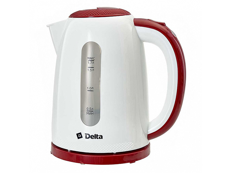 фото Чайник электрический delta dl-1106 white-bordo