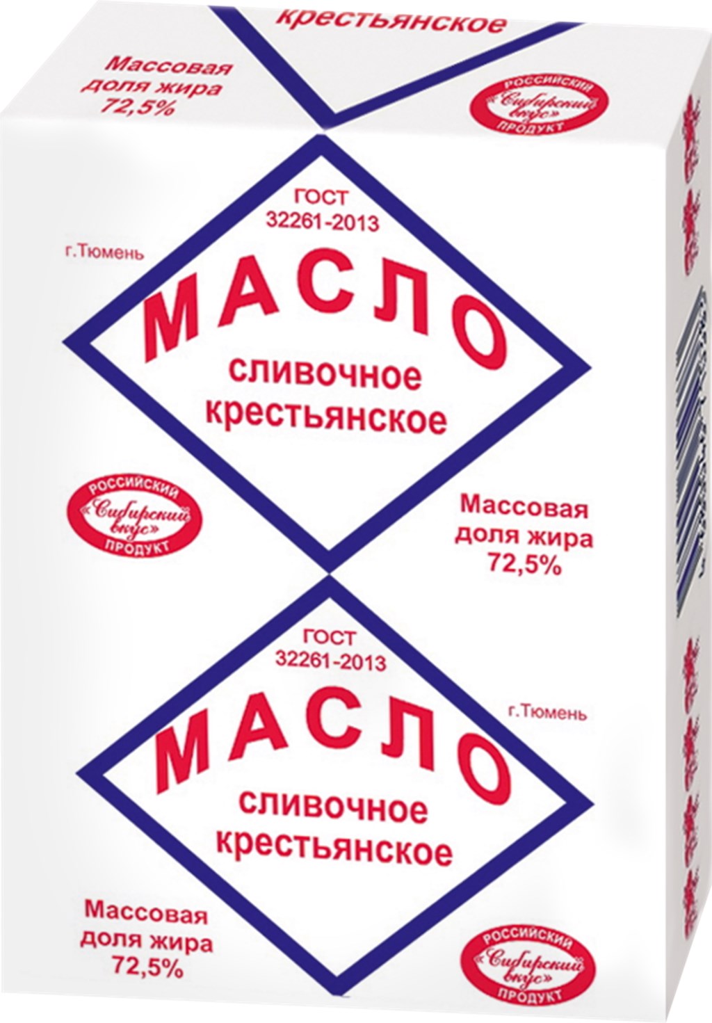 фото Сливочное масло сибирский вкус крестьянское 72,5% 175 г