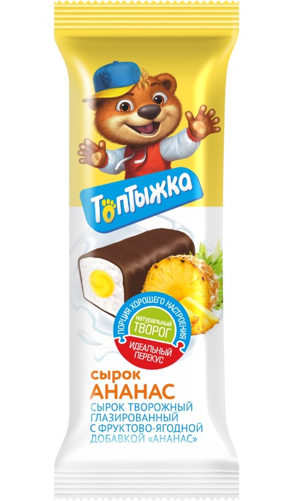 

Творожный сырок Топтыжка Ананас глазированный 12% 45 г