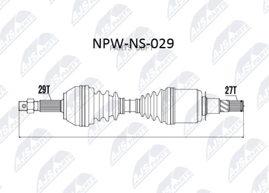 

Полуось Nissan Navara, Pathfinder 05- L/R Мкпп